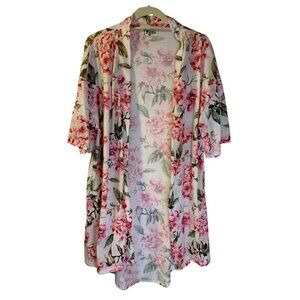 Show Me Your MuMu Women's Rose Print Robe One Size Fits Most Short Open Coverup